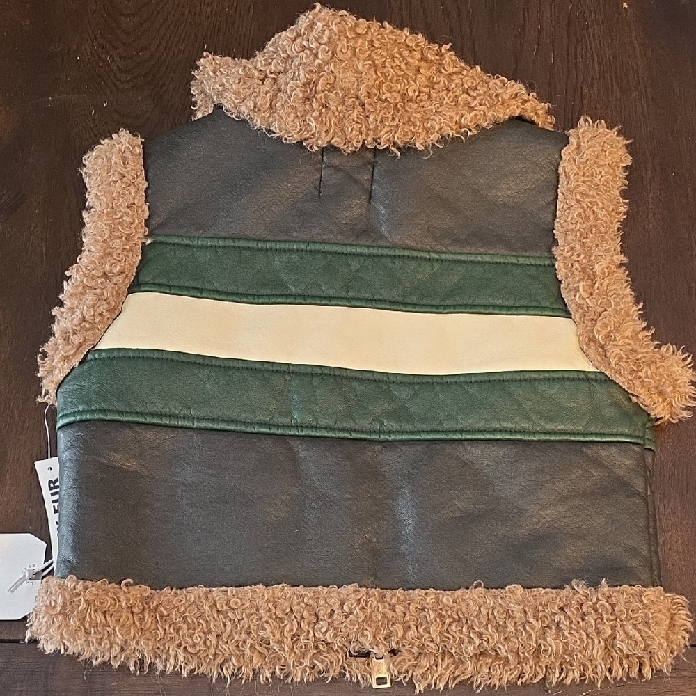 Cali 1850 Faux Fur Kids Vest Brown - Picture 4 of 6